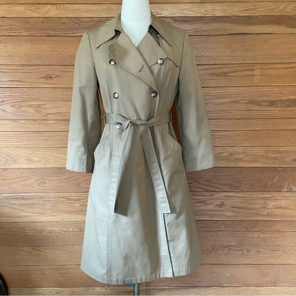London Fog Jackets & Blazers - Vintage 70s London Fog Maincoats faux fur lined trench coat